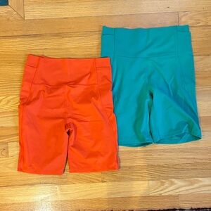 All in Motion Women's Bike Shorts - Orange and Green